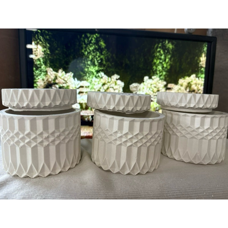 kit com 3 potes de gesso super resistente 12x10cm